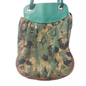 Skunkfunk SKFK Floral Tapestry Hobo Shoulder Bag Teal Faux Leather‎ Trim Boho
